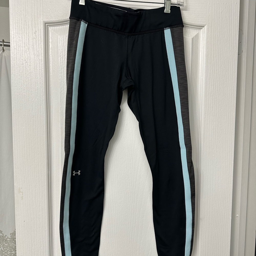 Under Armour Black and Light Blue Leggings
